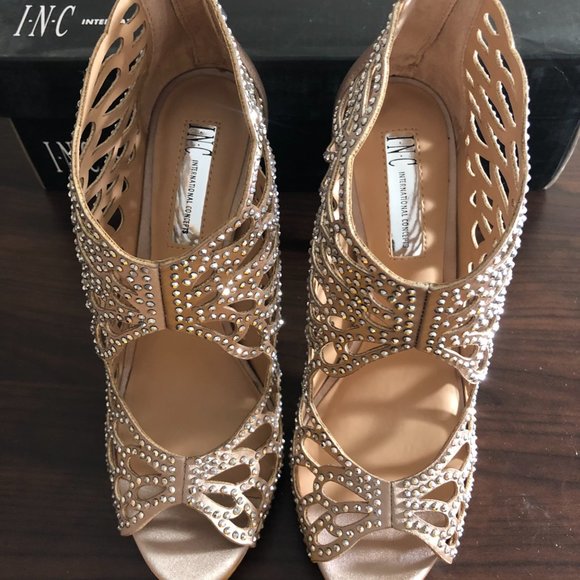 INC International Concepts Womens Sarane Fabric Open Toe, Bisque, Size 7.5M - Picture 6 of 7